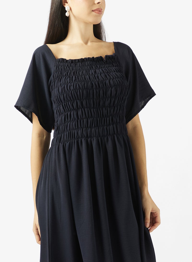 hayas closet Ruched Waist Square Neck Under Abaya Dress - Image 3